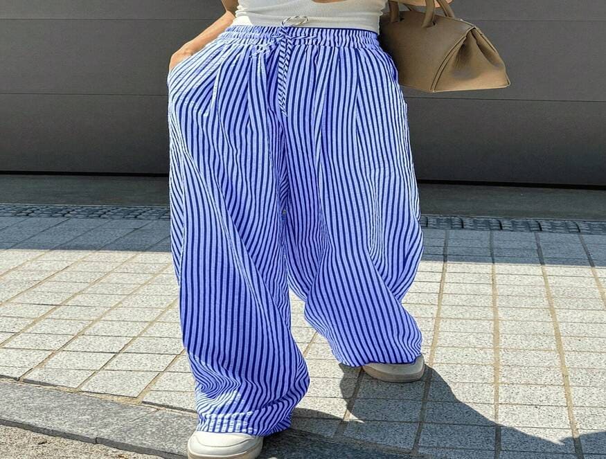 Calça Pantalona Listrada
