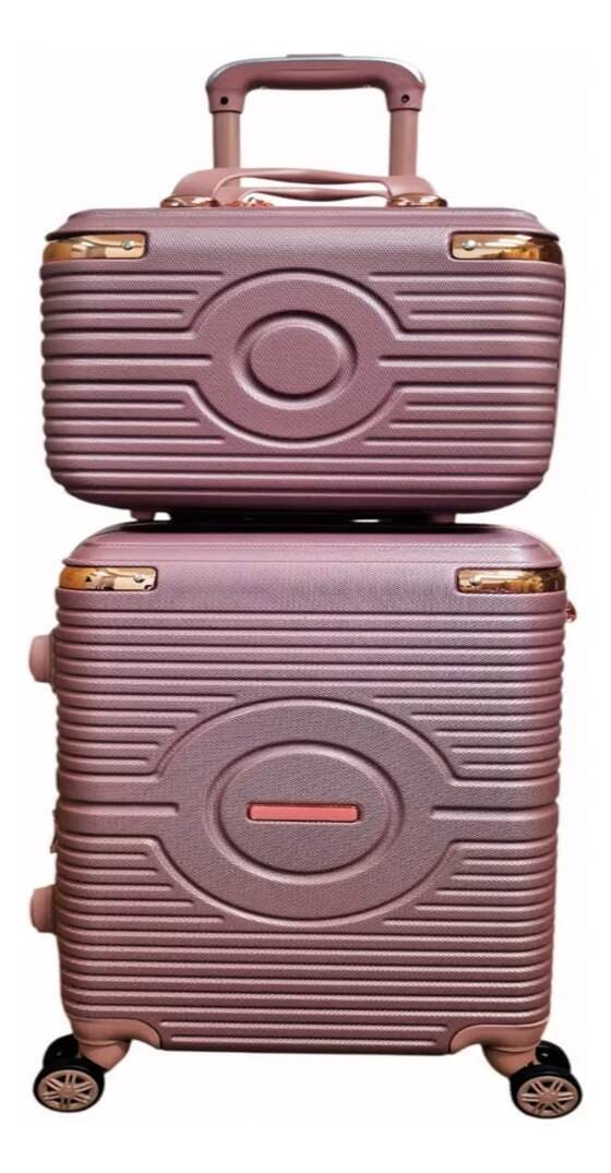 Kit mala de bordo PP padrão ANAC com frasqueira e rodinha 360