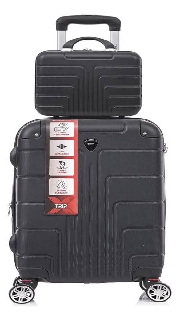 Kit mala de viagem bordo 10kg ANAC com frasqueira média Tripx